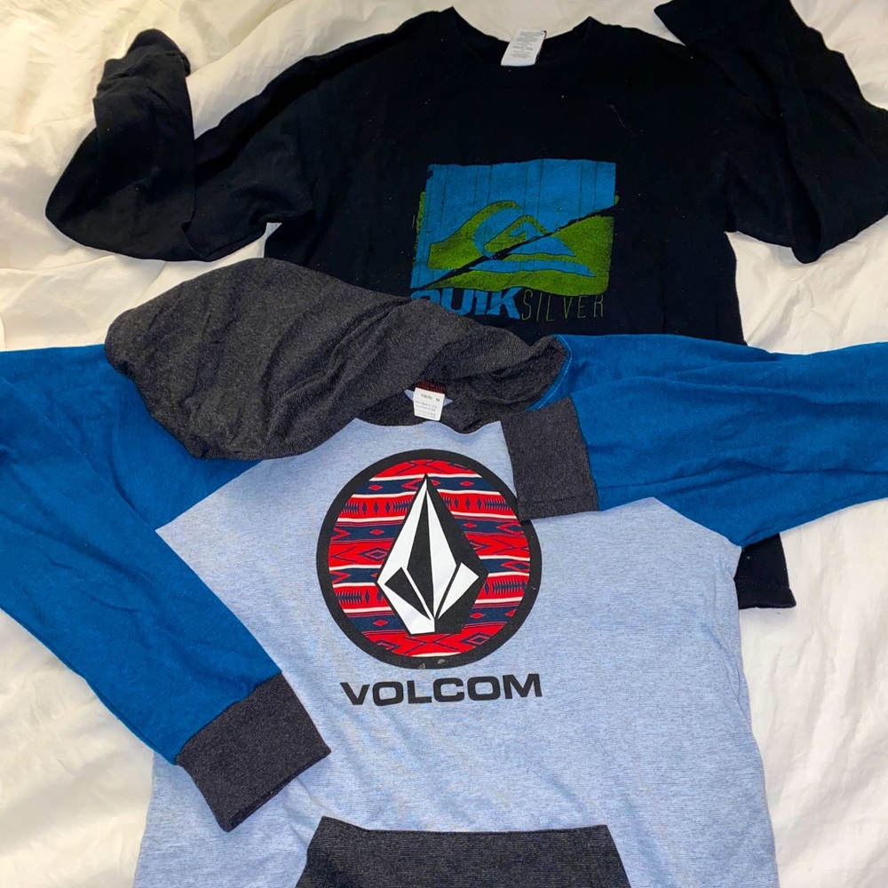 Quicksilver and Volcom Boys shirt bundle 10-12